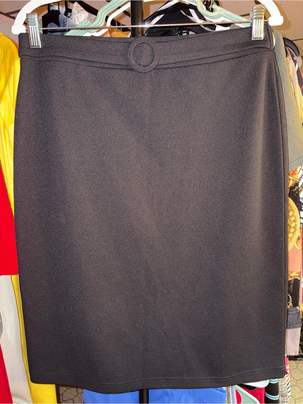 Cato Black Midi Pencil Skirt - Sleek Office Staple EUC